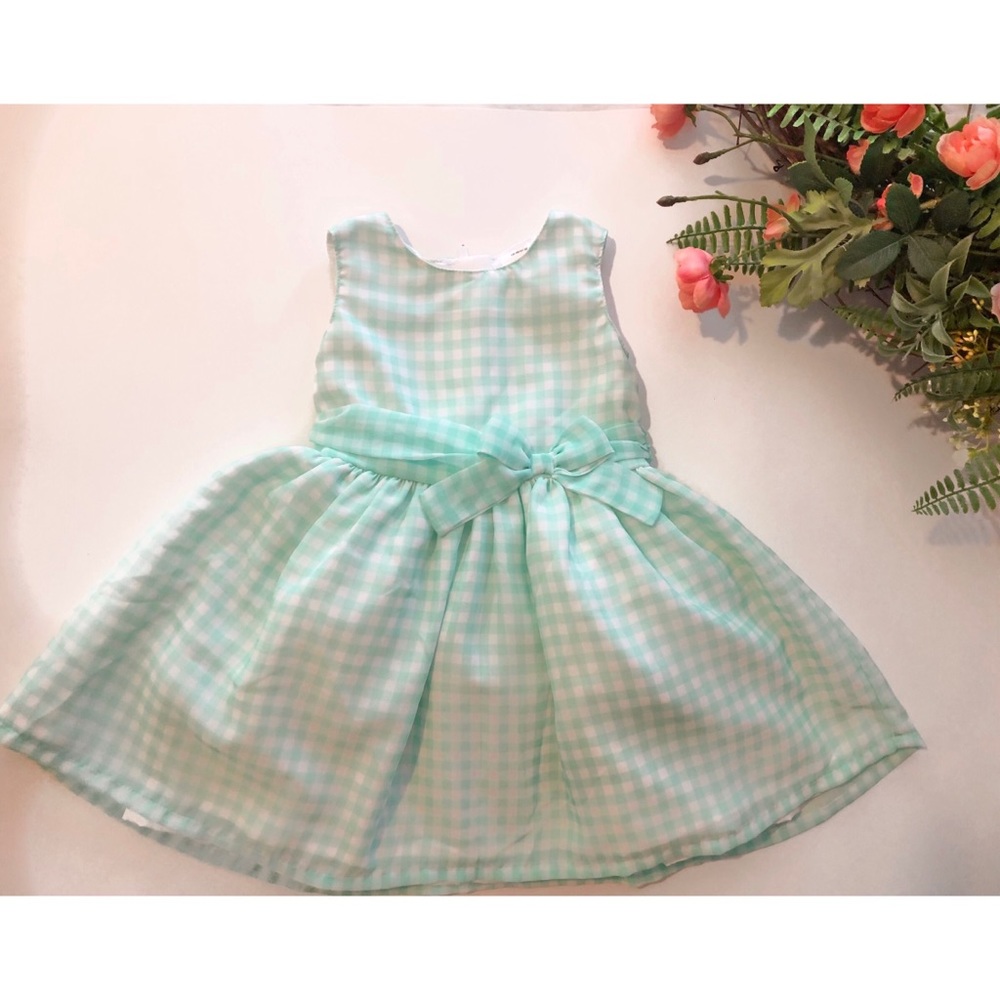 Mint and White Buffalo Plaid Dress